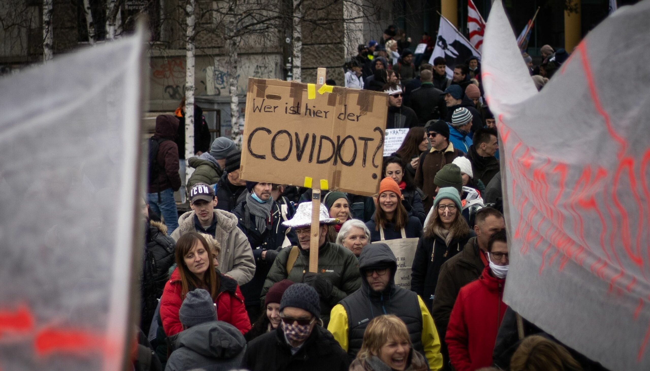 Covidioten auf Demo